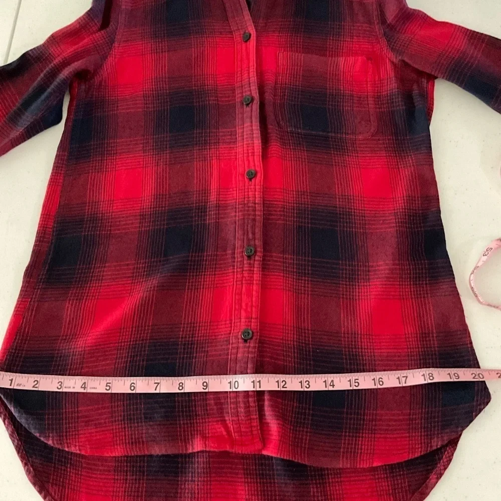 Madewell Classic Ex-Boyfriend Flannel Shirt Red/Blue Wilder Plaid Women’s Sz XS - Picture 7 of 14